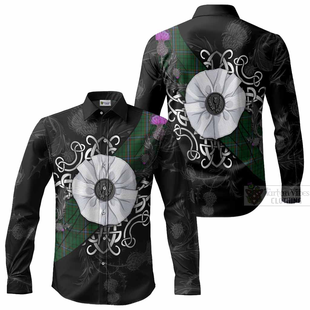 MacRae (McRae) Tartan Long Sleeve Button Shirts Jacobite White Rose Men's Shirt - Tartan Vibes Clothing