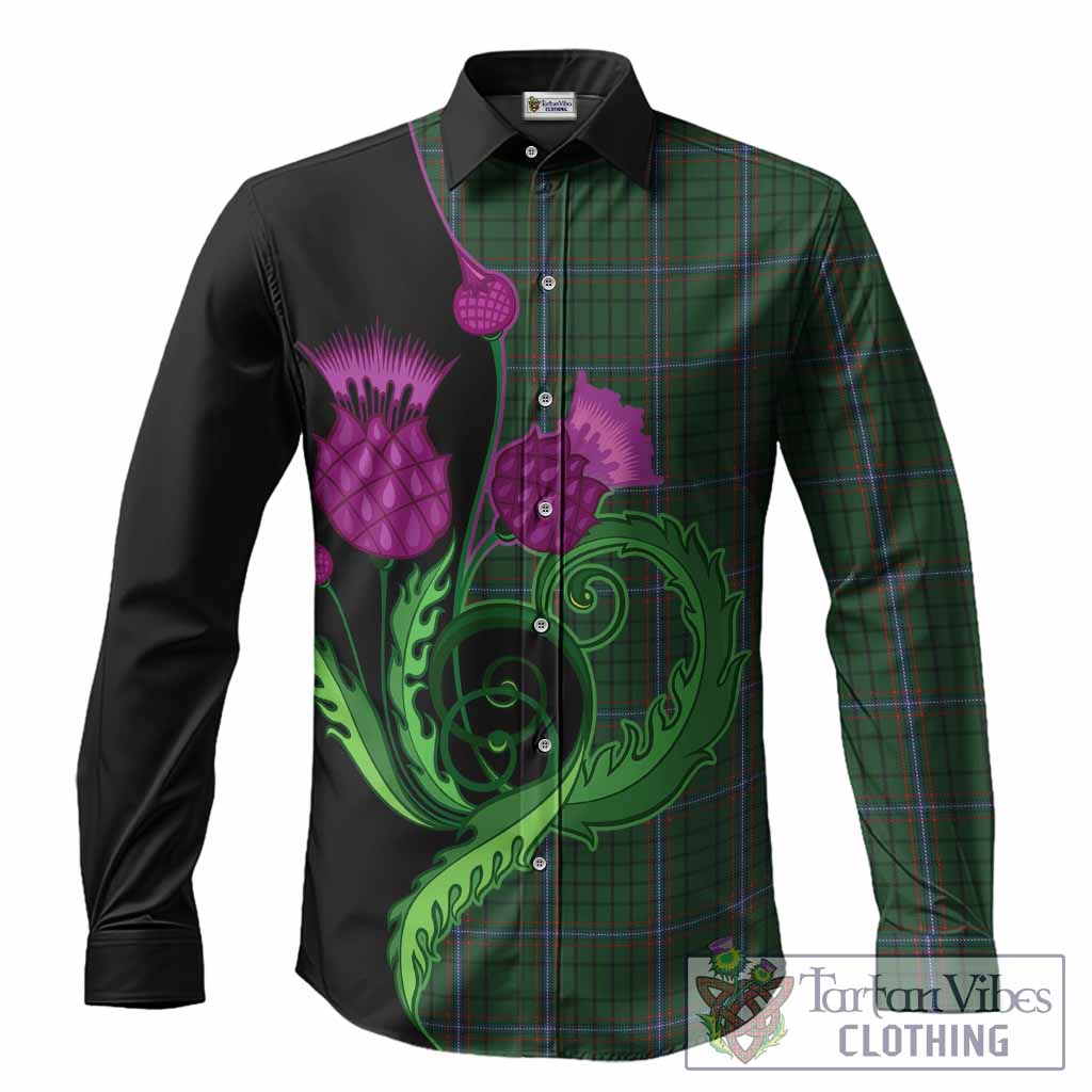 MacRae (McRae) Tartan Long Sleeve Button Shirts Traditional Scottish Thistle