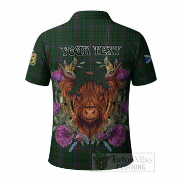 MacRae (McRae) Tartan Polo Shirt Scottish Thistle Heilan Coo