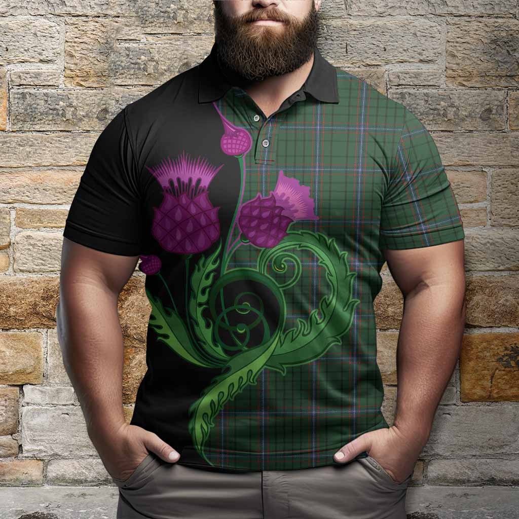 MacRae (McRae) Tartan Polo Shirt Traditional Scottish Thistle