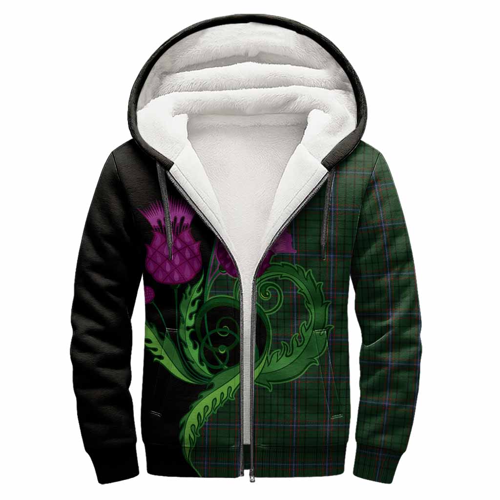 MacRae (McRae) Tartan Sherpa Hoodie Traditional Scottish Thistle