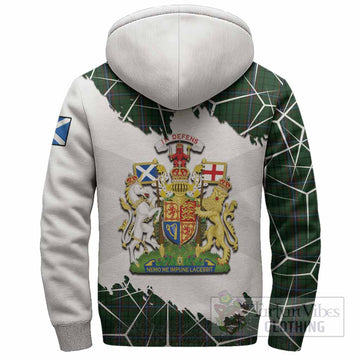 MacRae (McRae) Tartan Sherpa Hoodie with Family Crest and Lion Rampant Grunge Style