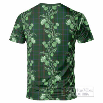 MacRae (McRae) Tartan T-Shirt Seamless Scottish Thistle Flowers