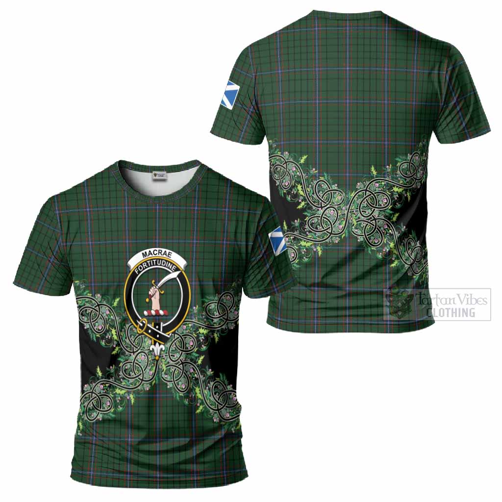 MacRae (McRae) Tartan T-Shirt Thistle Scottish Spirit