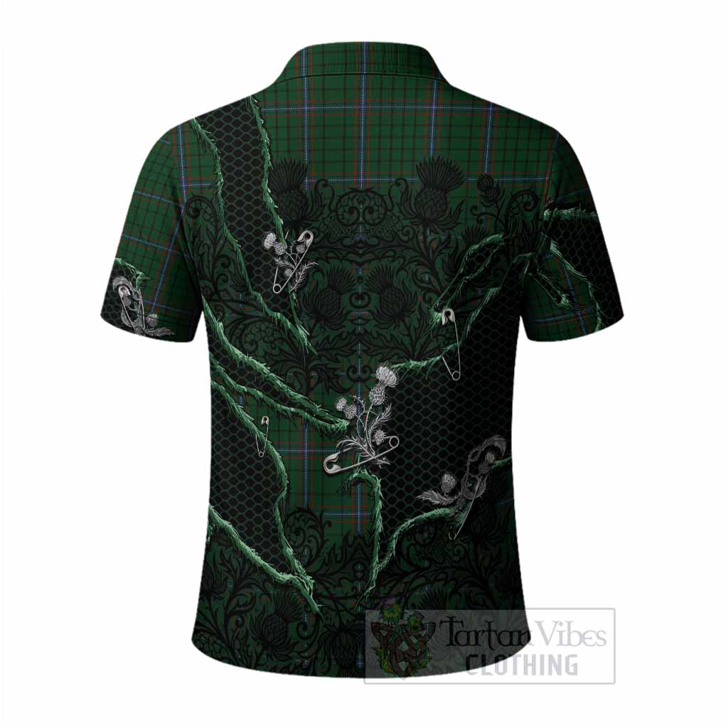 MacRae (McRae) Tartan Thistle Dark Gothic Polo Shirt - Tartan Vibes Clothing