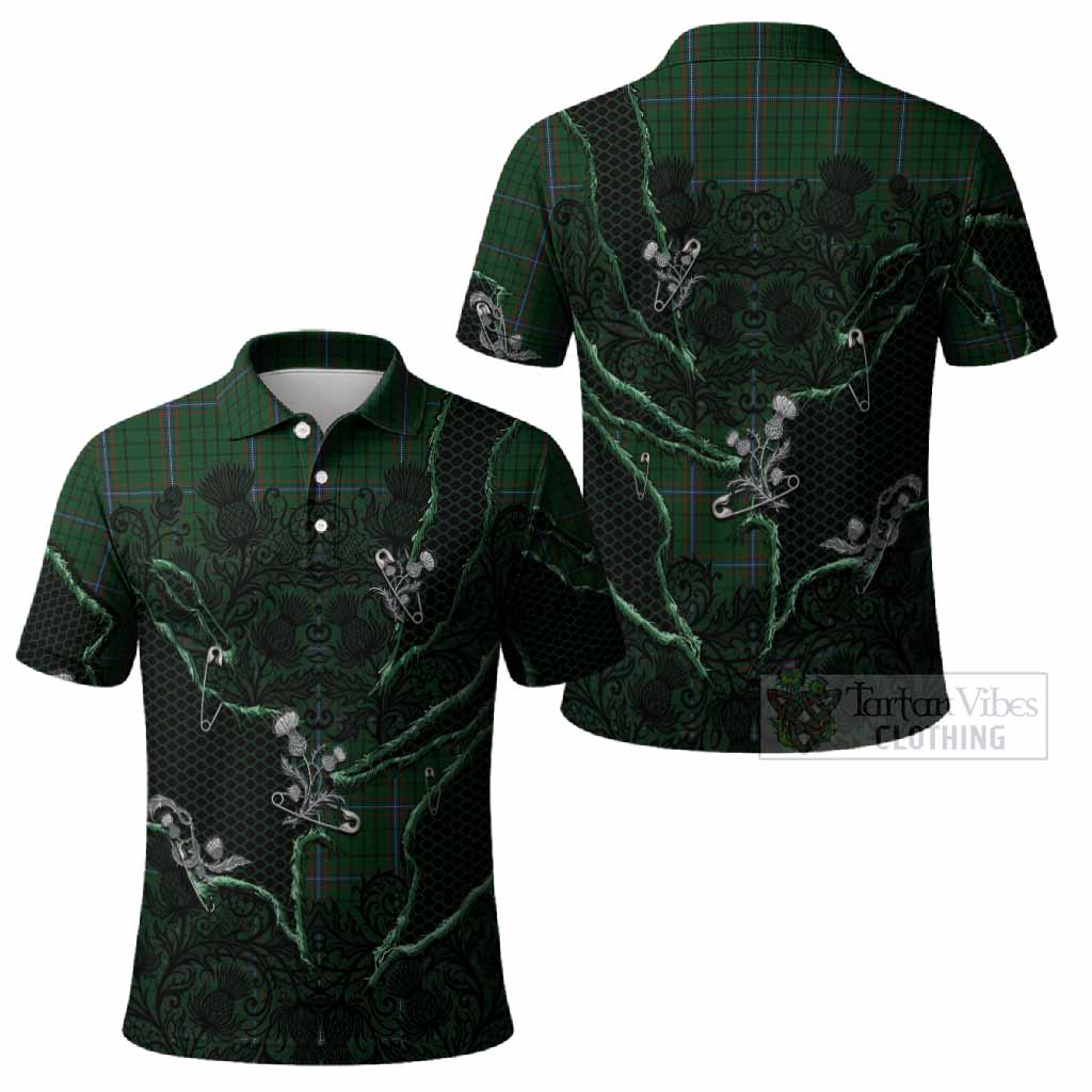 MacRae (McRae) Tartan Thistle Dark Gothic Polo Shirt - Tartan Vibes Clothing