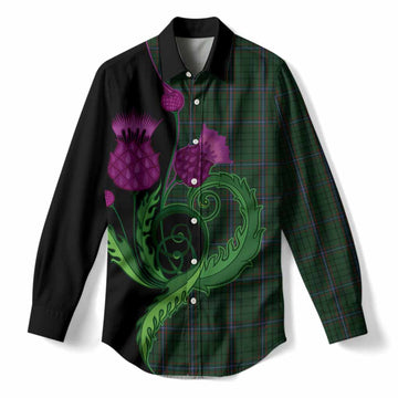MacRae (McRae) Tartan Women Casual Shirt Traditional Scottish Thistle