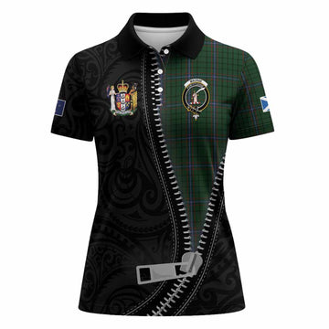 MacRae (McRae) Tartan Women Polo Shirt New Zealand Pattern Unique Zipper Stylized