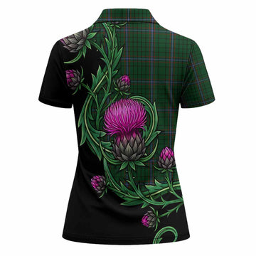 MacRae (McRae) Tartan Women Polo Shirt Resilient Scottish Thistle
