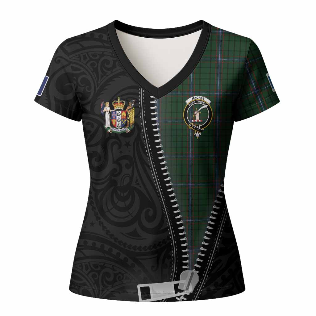 MacRae (McRae) Tartan Women T shirt New Zealand Pattern Unique Zipper Stylized