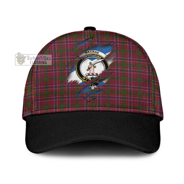 MacRae Red Tartan Classic Cap with Family Crest In Me Style