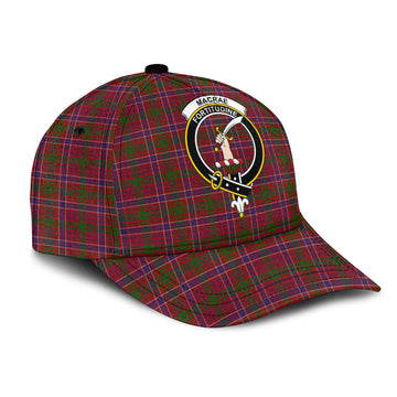 MacRae Red Tartan Classic Cap with Family Crest