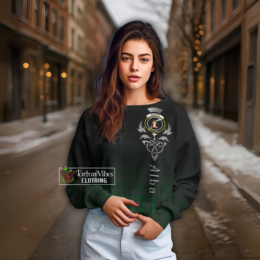 MacRae (McRae) Tartan Sweatshirt Featuring Alba Gu Brath Family Crest Celtic