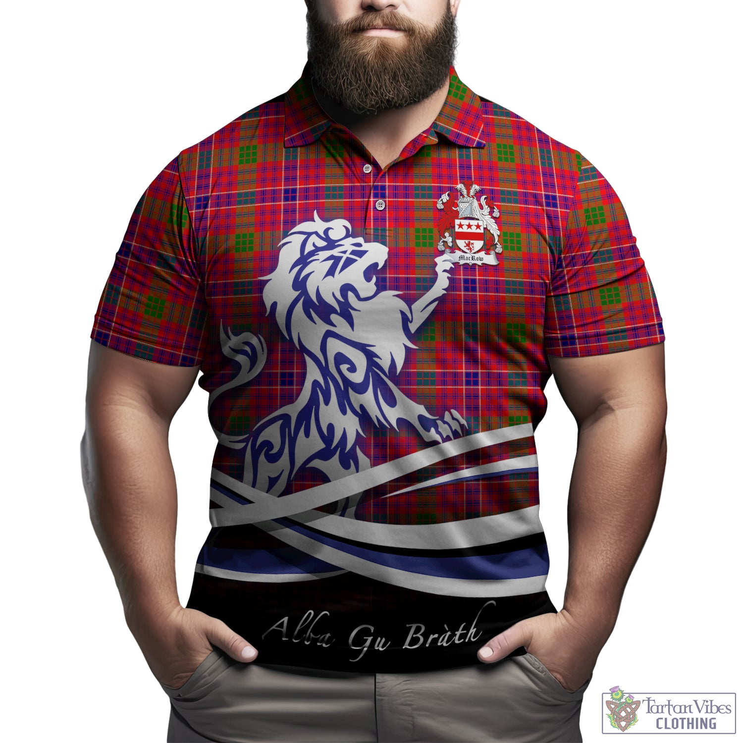 MacRow Tartan Polo Shirt with Alba Gu Brath Regal Lion Emblem Kid - Tartan Vibes Clothing