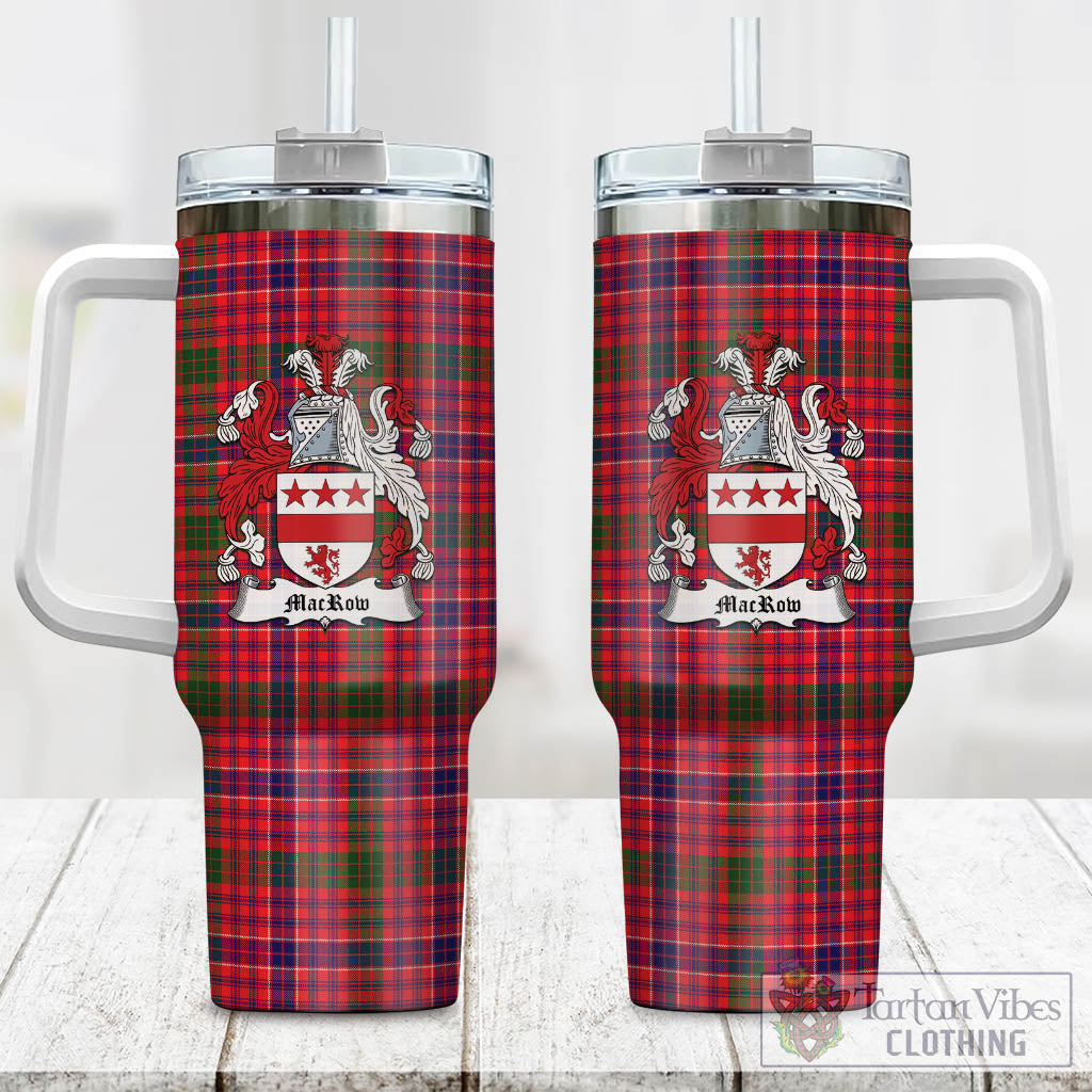 Tartan Vibes Clothing MacRow Tartan and Family Crest Tumbler with Handle