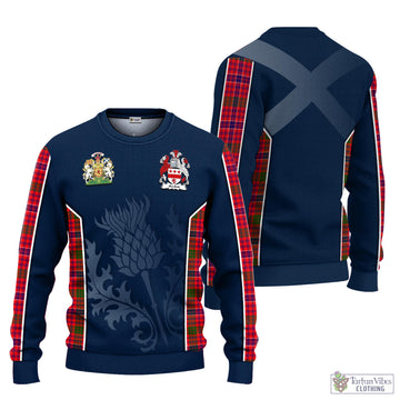 MacRow Tartan Knitted Sweatshirt with Family Crest and Scottish Thistle Vibes Sport Style Unisex - Tartan Vibes Clothing