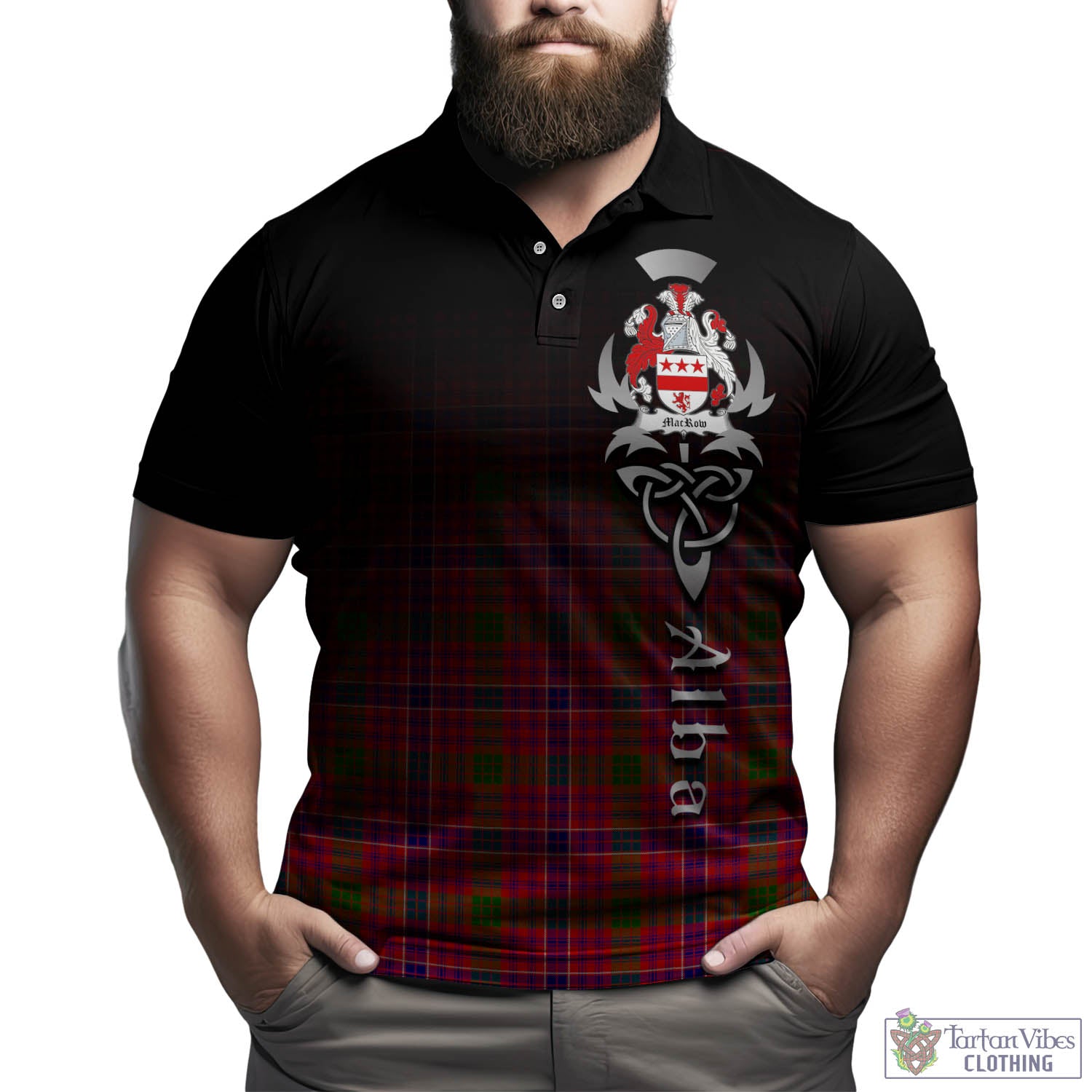 MacRow Tartan Polo Shirt Featuring Alba Gu Brath Family Crest Celtic Inspired Kid - Tartan Vibes Clothing
