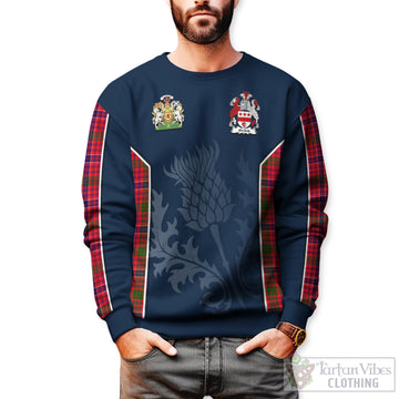 MacRow Tartan Sweatshirt with Family Crest and Scottish Thistle Vibes Sport Style Unisex - Tartan Vibes Clothing