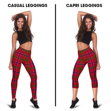 MacRow Tartan Womens Leggings Capri Leggings - Tartan Vibes Clothing