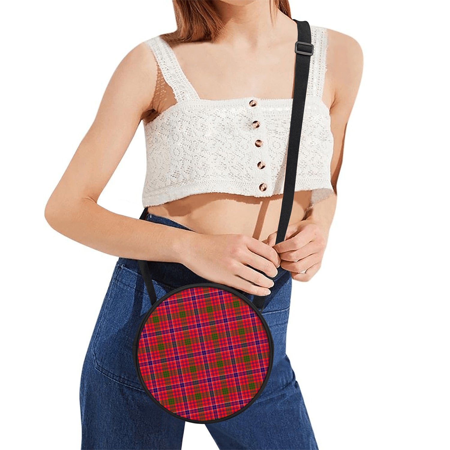 MacRow Tartan Round Satchel Bags One Size 9*9*2.7 inch - Tartan Vibes Clothing