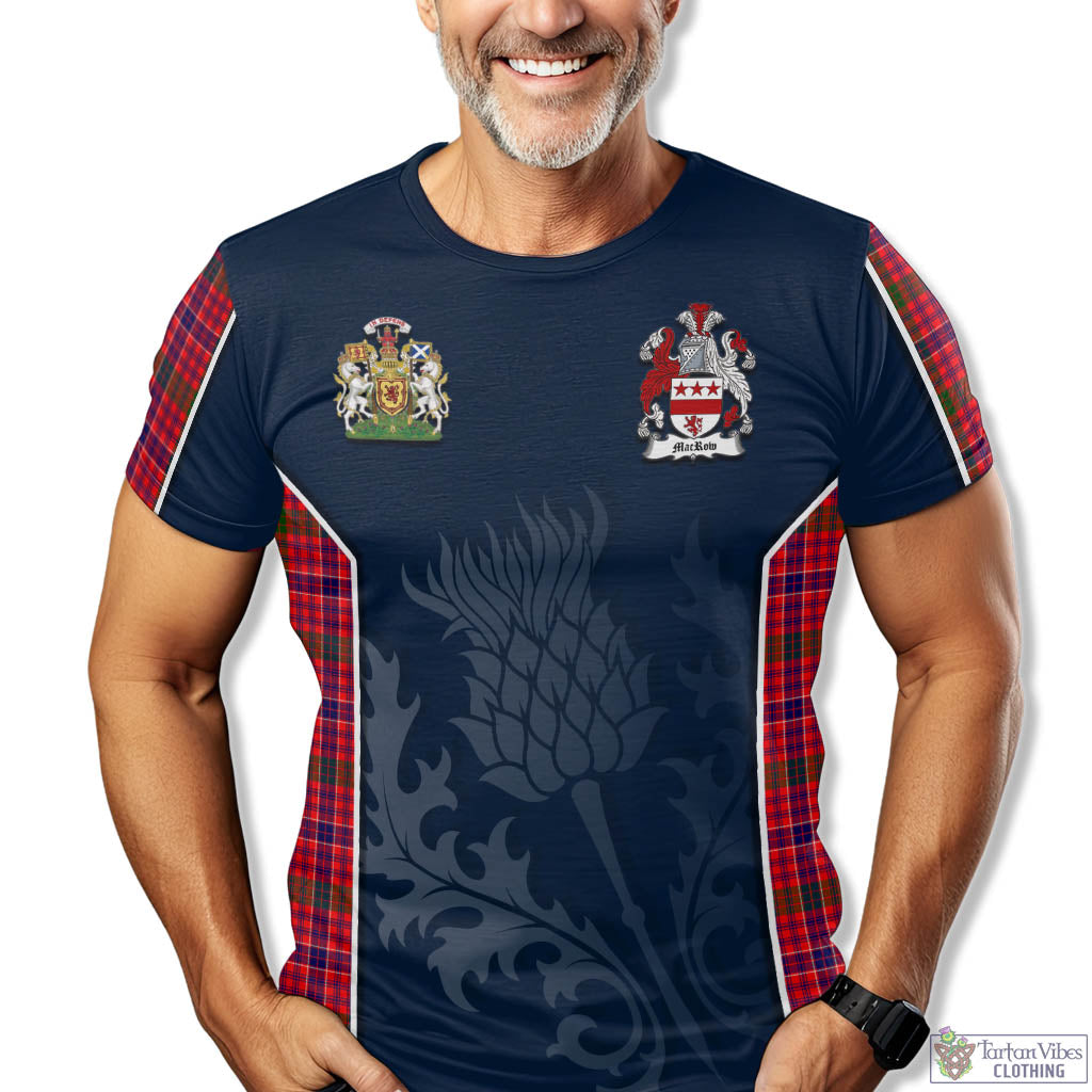 MacRow Tartan T-Shirt with Family Crest and Scottish Thistle Vibes Sport Style - Tartan Vibes Clothing