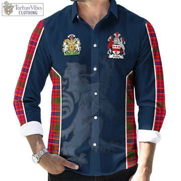 MacRow Tartan Long Sleeve Button Up Shirt with Family Crest and Lion Rampant Vibes Sport Style - Tartan Vibes Clothing