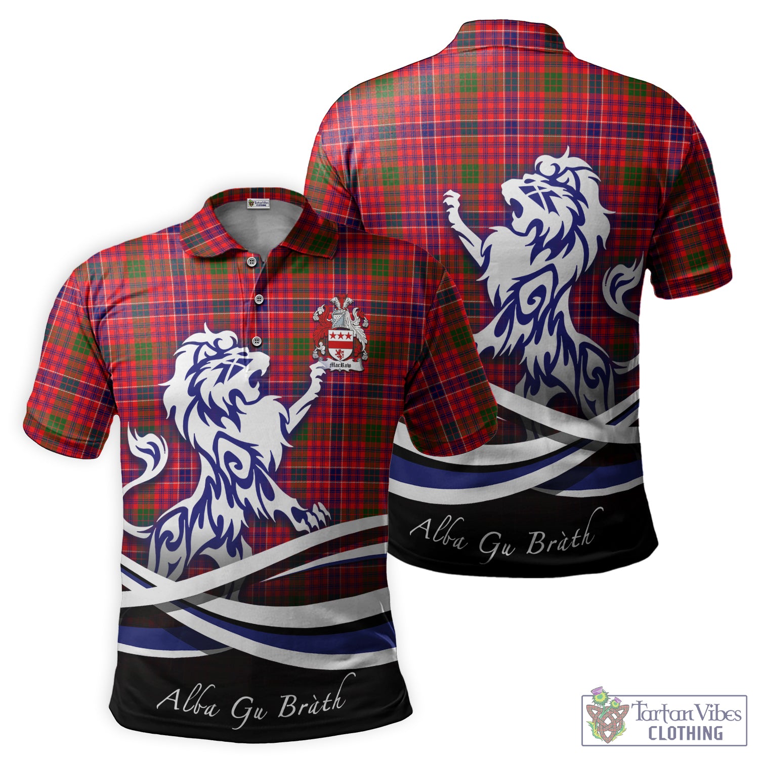 MacRow Tartan Polo Shirt with Alba Gu Brath Regal Lion Emblem - Tartan Vibes Clothing
