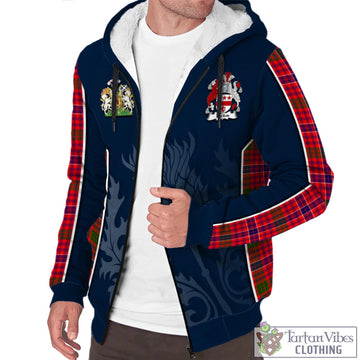 MacRow Tartan Sherpa Hoodie with Family Crest and Scottish Thistle Vibes Sport Style