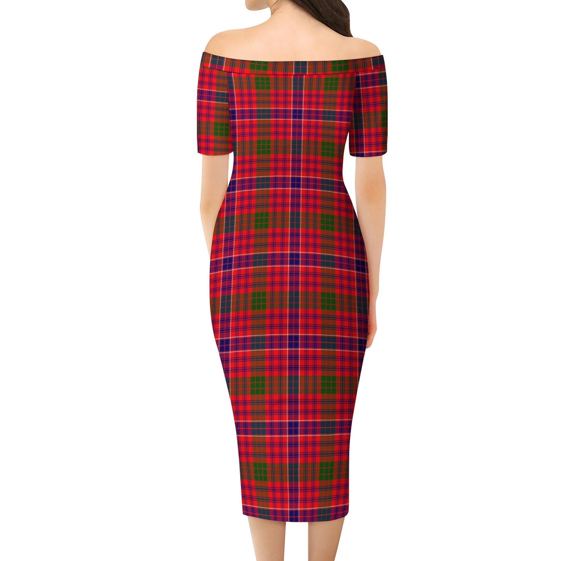MacRow Tartan Off Shoulder Lady Dress - Tartan Vibes Clothing