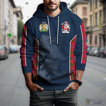 MacRow Tartan Hoodie with Family Crest and Lion Rampant Vibes Sport Style Zip Hoodie - Tartan Vibes Clothing
