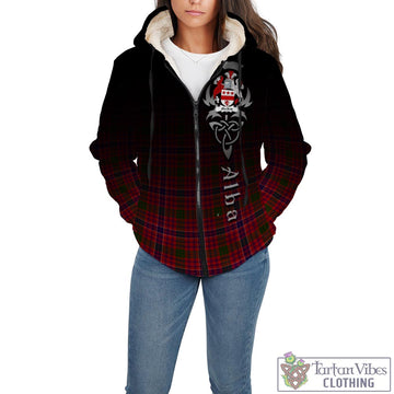 MacRow Tartan Sherpa Hoodie Featuring Alba Gu Brath Family Crest Celtic Inspired