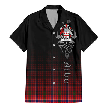 MacRow Tartan Hawaiian Shirt Shirt Featuring Alba Gu Brath Family Crest Celtic Inspired