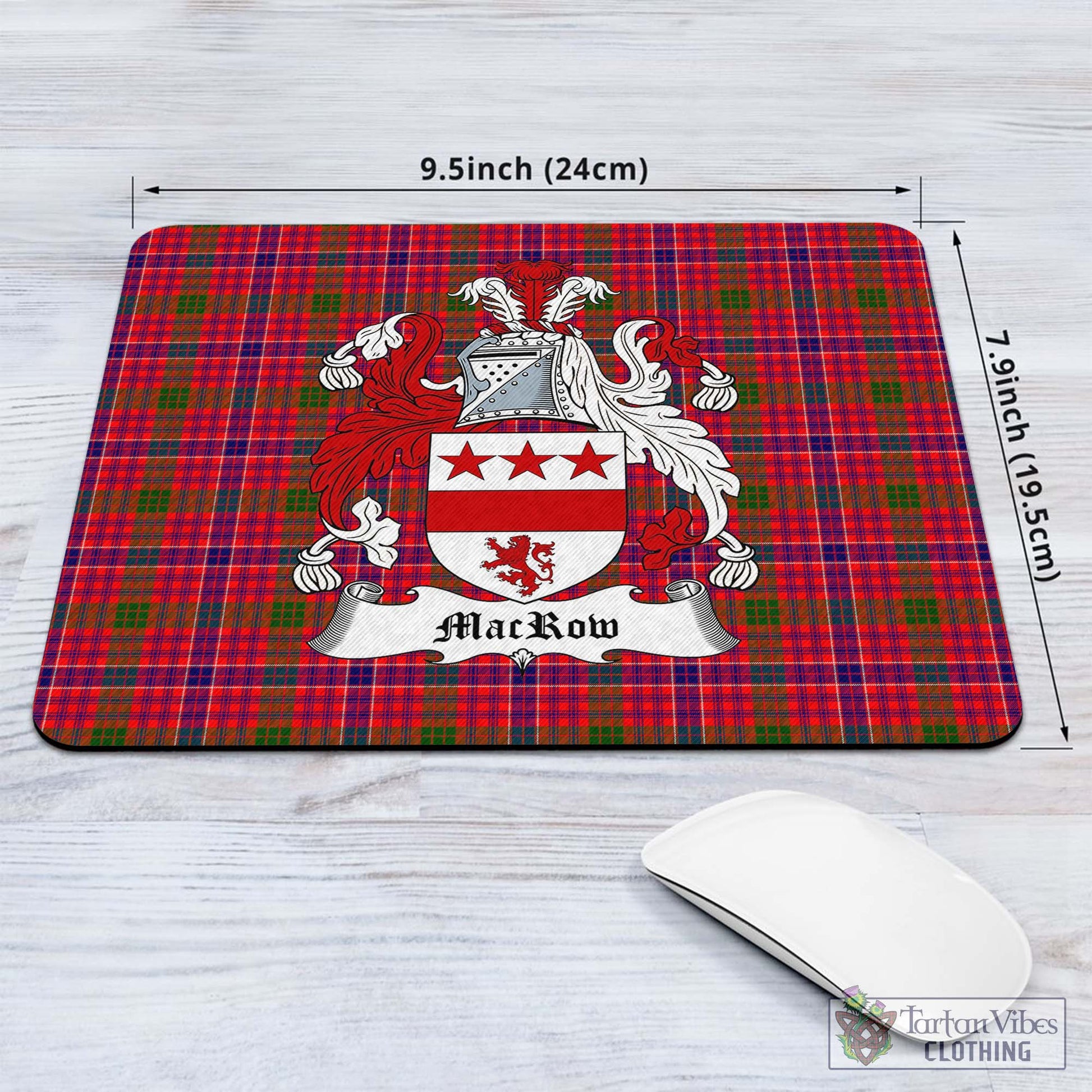 Tartan Vibes Clothing MacRow Tartan Mouse Pad with Family Crest