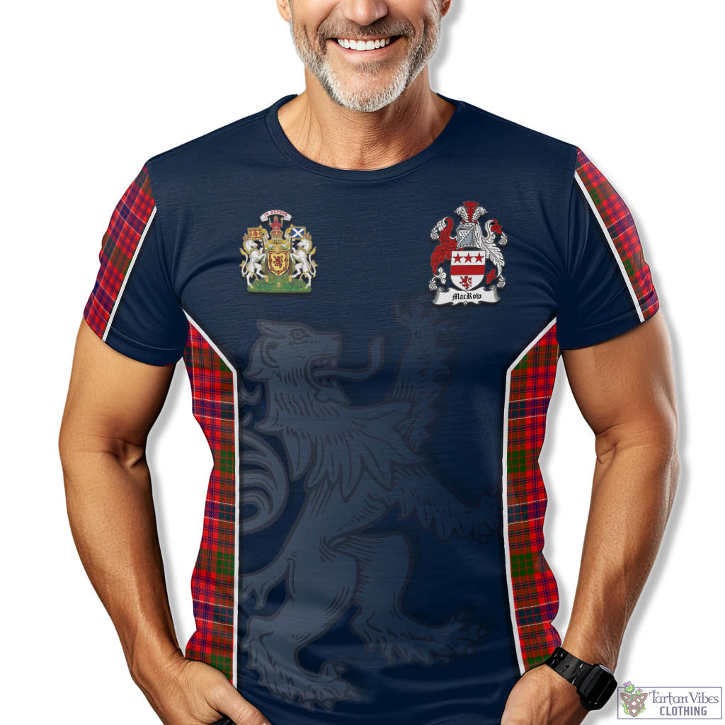 Tartan Vibes Clothing MacRow Tartan T-Shirt with Family Crest and Lion Rampant Vibes Sport Style
