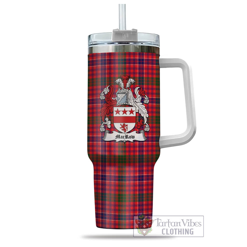 Tartan Vibes Clothing MacRow Tartan and Family Crest Tumbler with Handle