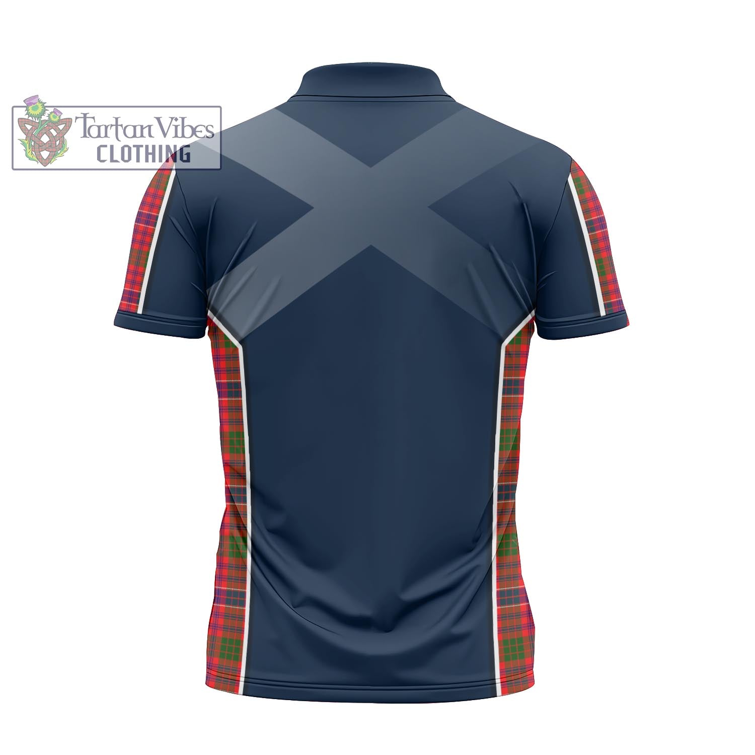 Tartan Vibes Clothing MacRow Tartan Zipper Polo Shirt with Family Crest and Scottish Thistle Vibes Sport Style