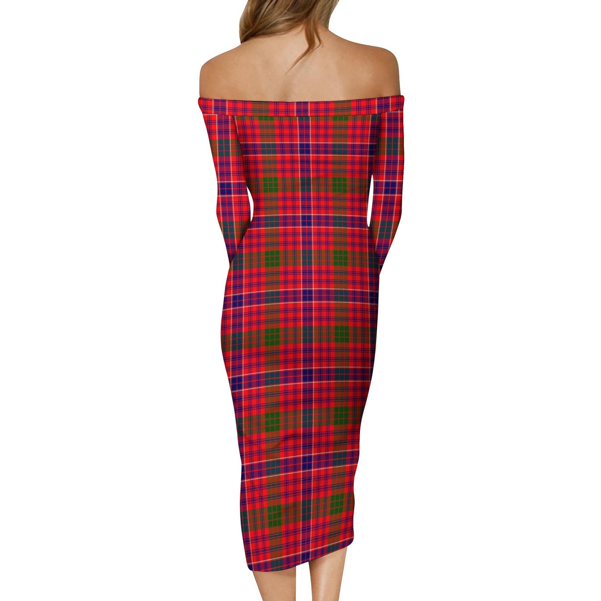 MacRow Tartan Off Shoulder Lady Dress - Tartan Vibes Clothing