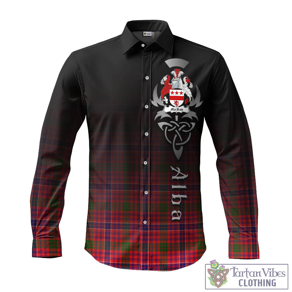 MacRow Tartan Long Sleeve Button Up Featuring Alba Gu Brath Family Crest Celtic Inspired - Tartan Vibes Clothing