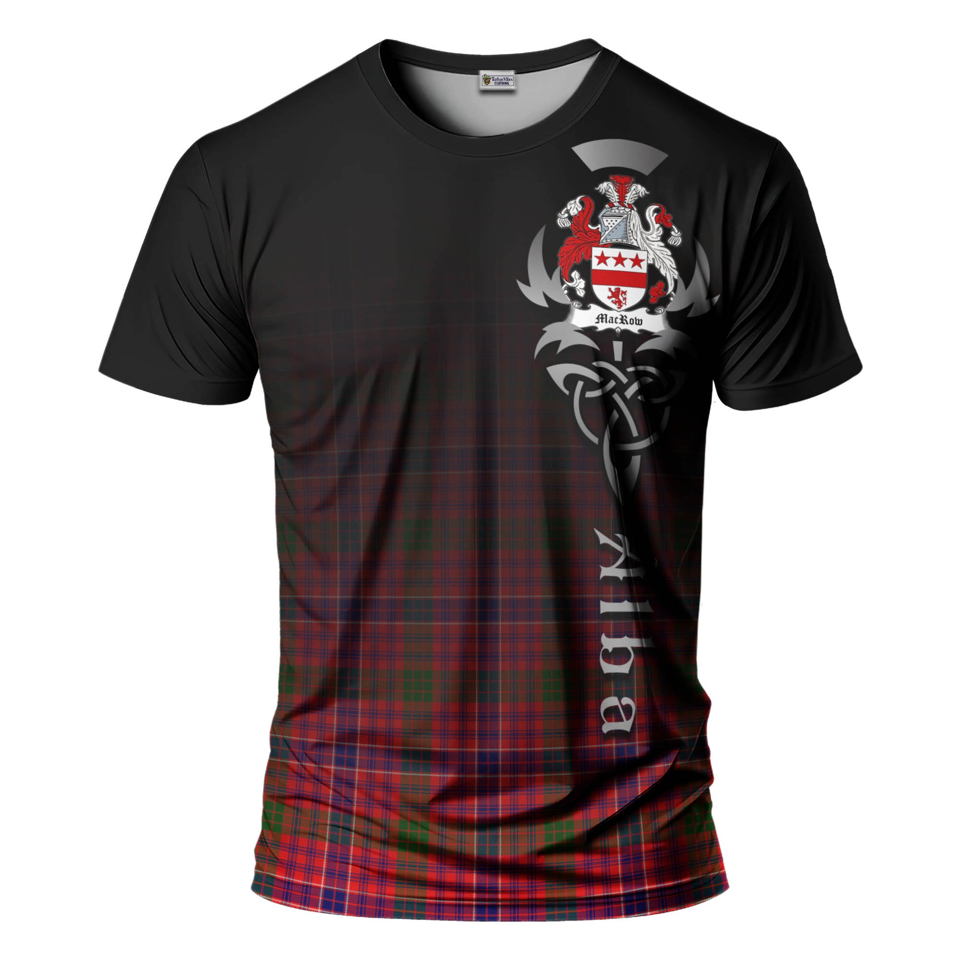 MacRow Tartan T-Shirt Featuring Alba Gu Brath Family Crest Celtic Inspired - Tartan Vibes Clothing