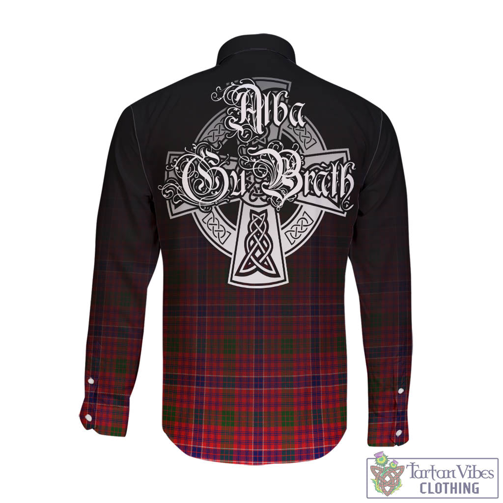 MacRow Tartan Long Sleeve Button Up Featuring Alba Gu Brath Family Crest Celtic Inspired - Tartan Vibes Clothing