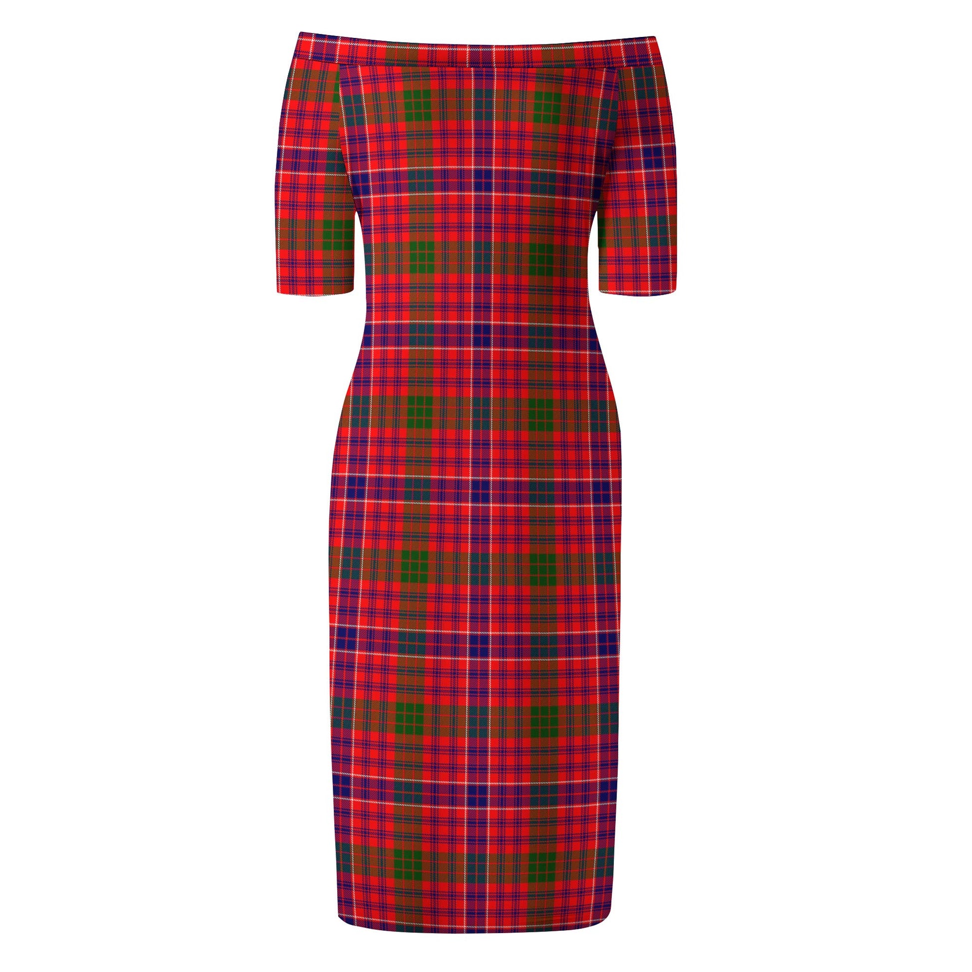 MacRow Tartan Off Shoulder Lady Dress - Tartan Vibes Clothing