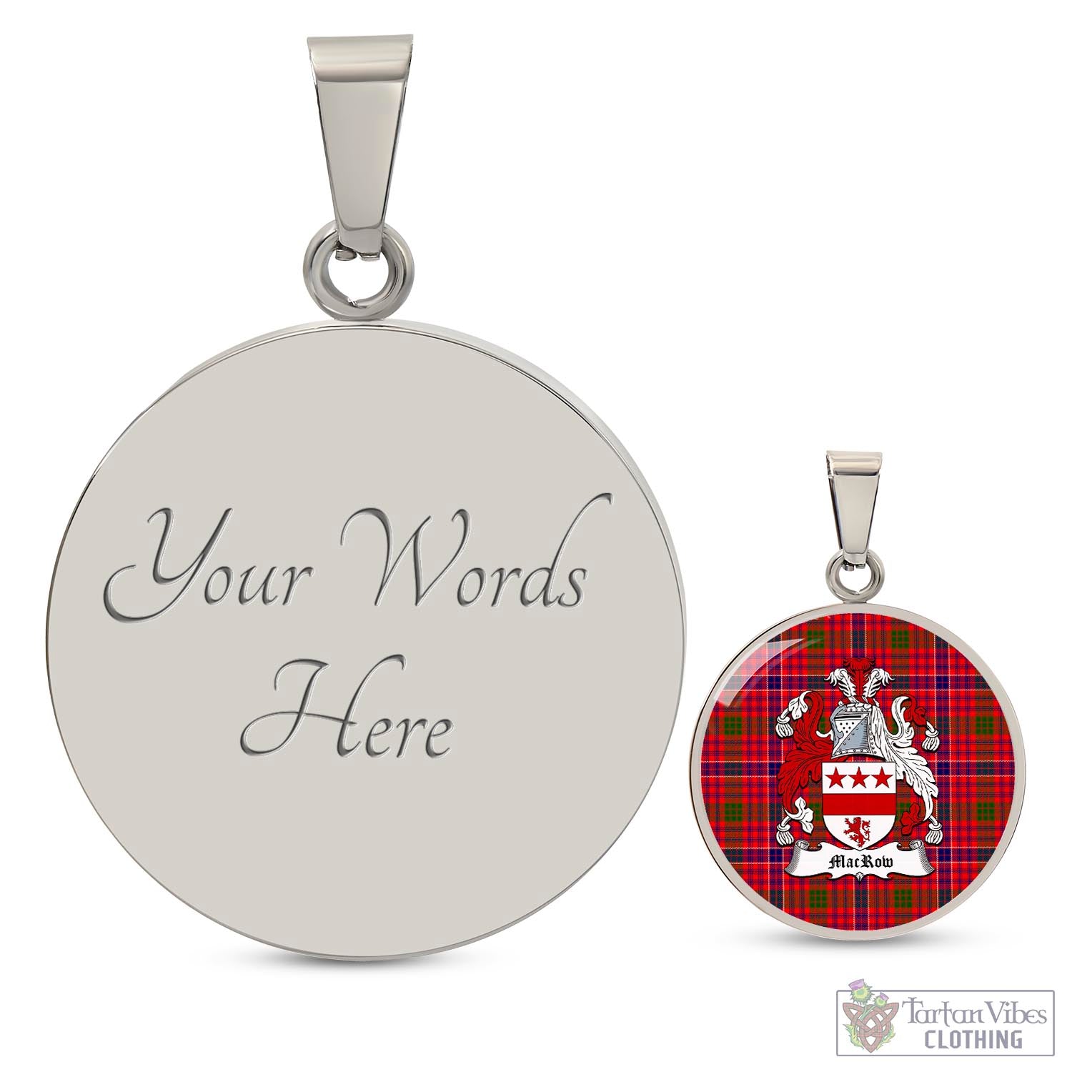 Tartan Vibes Clothing MacRow Tartan Circle Necklace with Family Crest