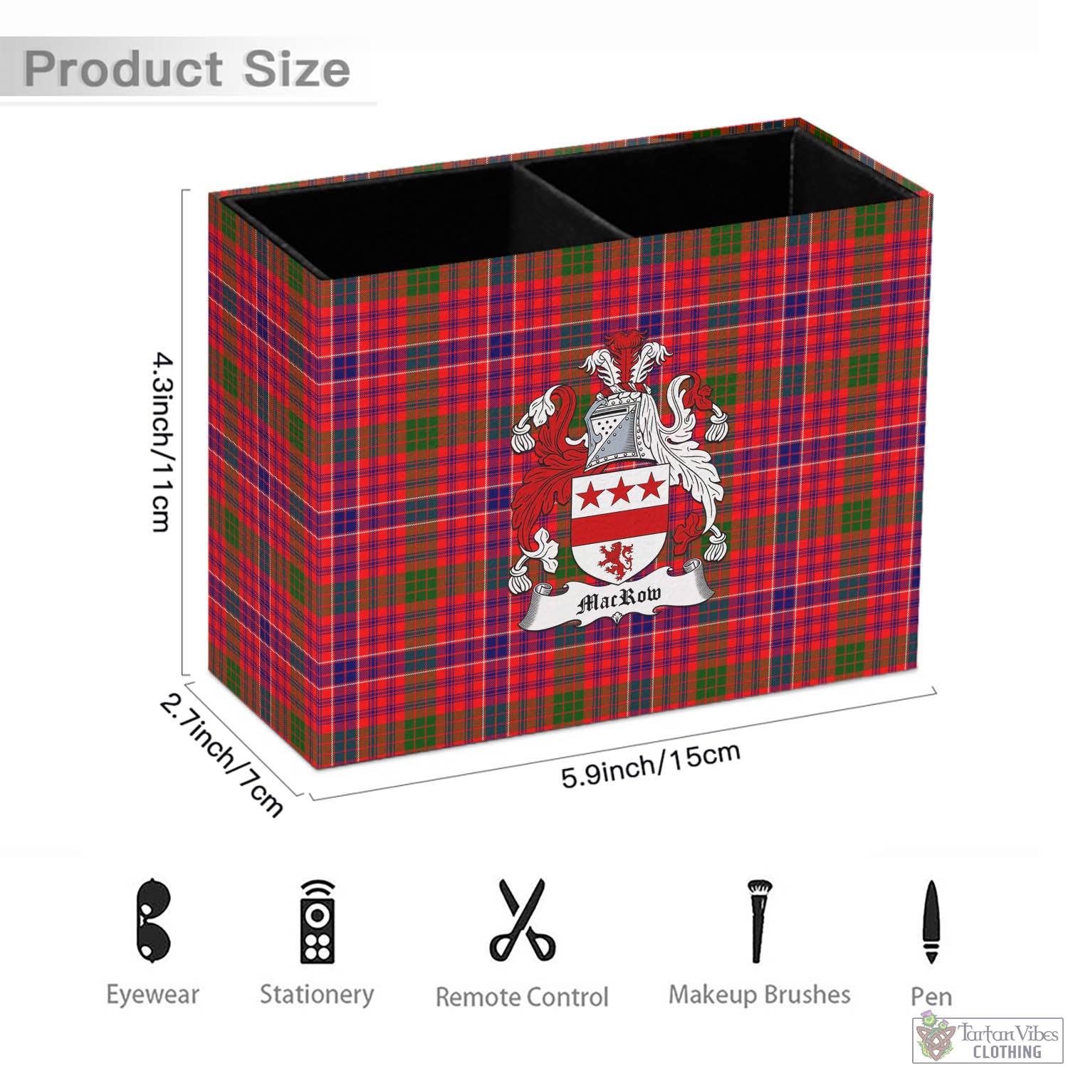 MacRow Tartan Pen Holder with Family Crest - Tartan Vibes Clothing