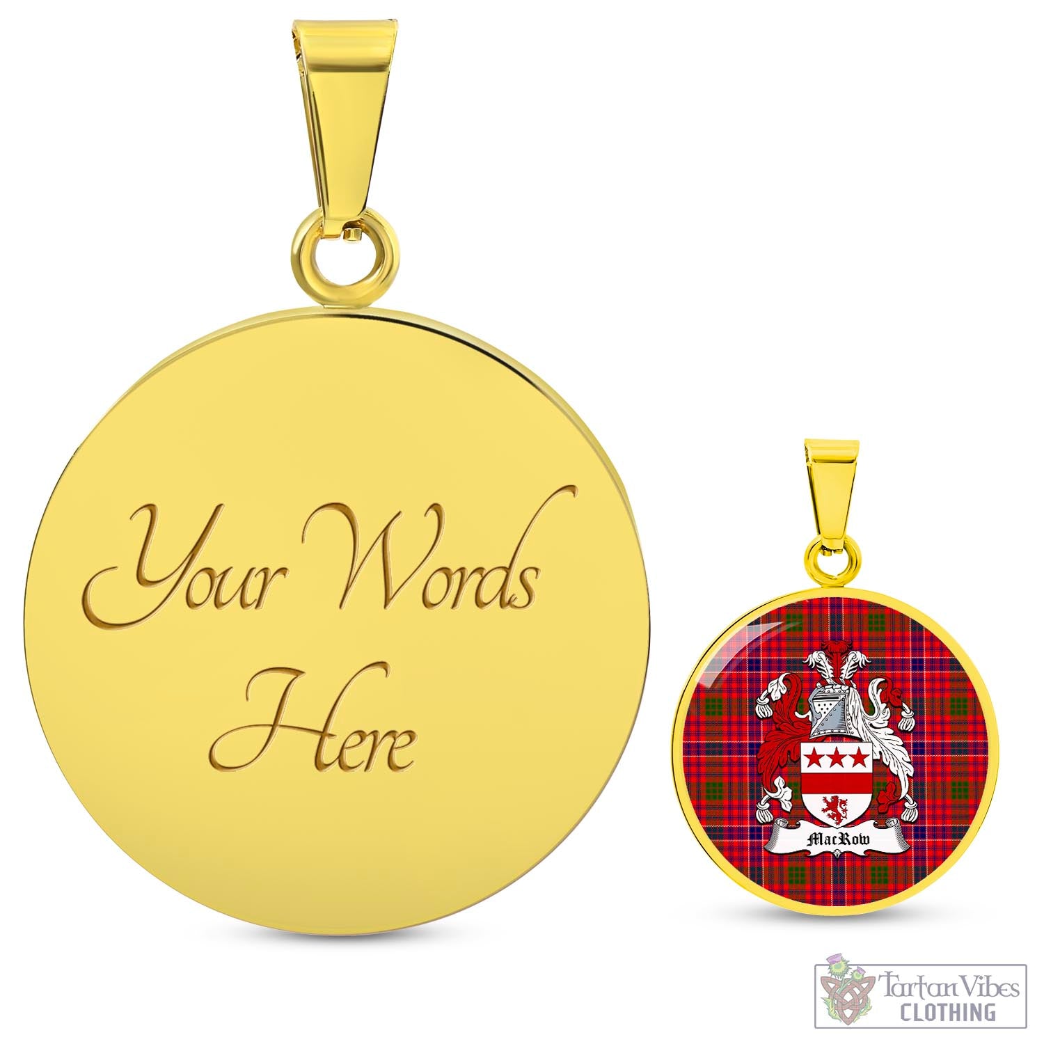 Tartan Vibes Clothing MacRow Tartan Circle Necklace with Family Crest