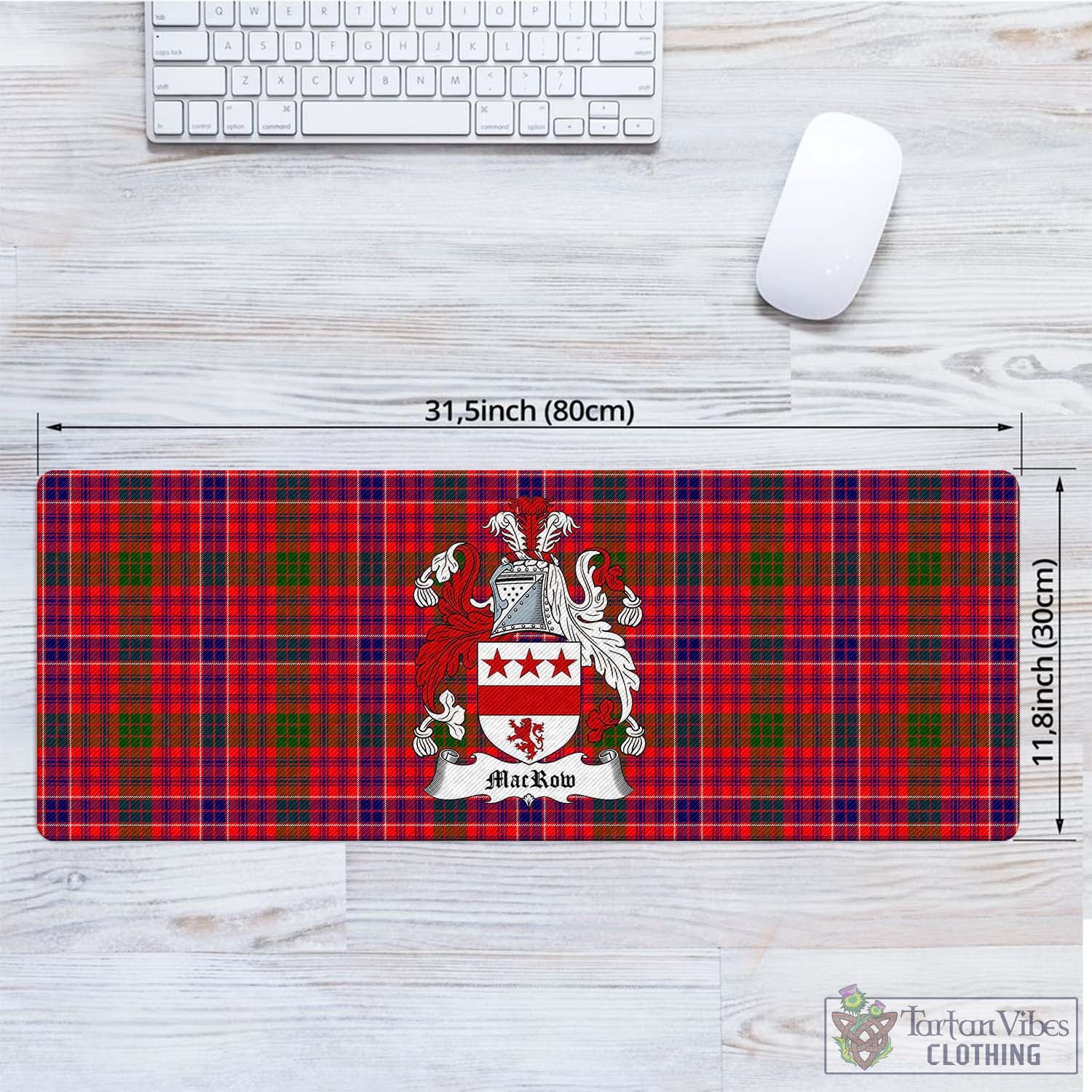 Tartan Vibes Clothing MacRow Tartan Mouse Pad with Family Crest