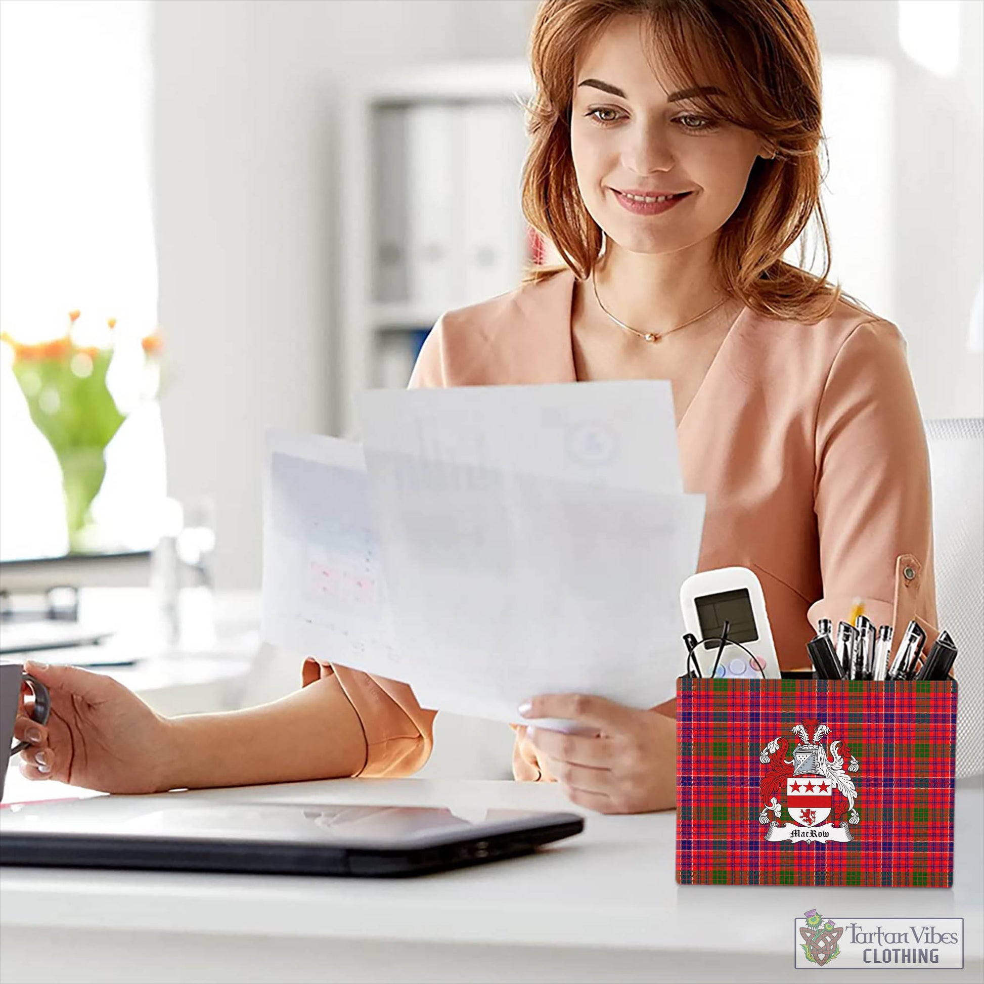 MacRow Tartan Pen Holder with Family Crest - Tartan Vibes Clothing