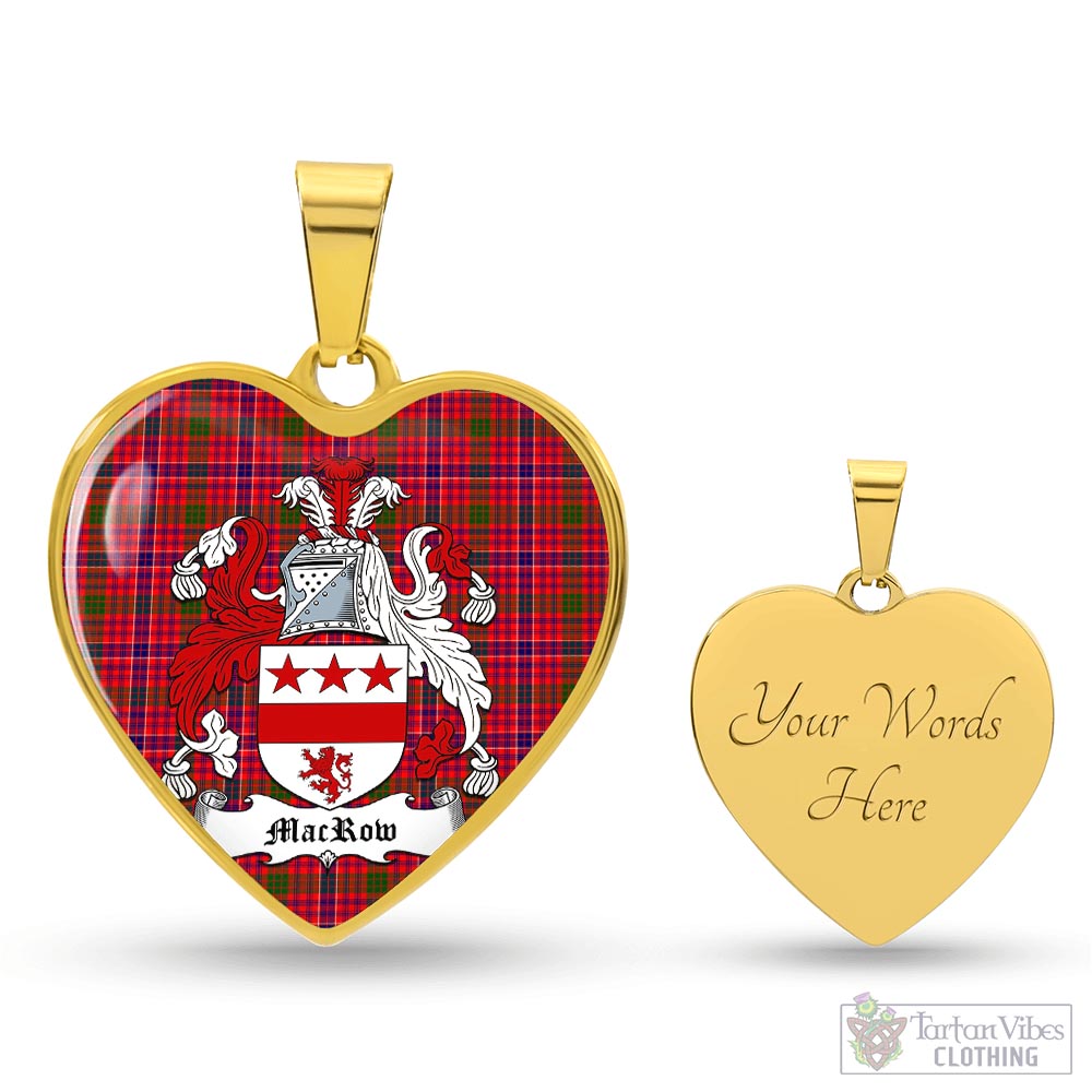 MacRow Tartan Heart Necklace with Family Crest Luxury Necklace (Gold) Yes - Tartan Vibes Clothing