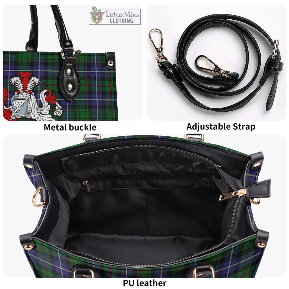 MacRow Hunting Tartan Luxury Leather Handbags with Family Crest - Tartan Vibes Clothing