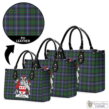 MacRow Hunting Tartan Luxury Leather Handbags with Family Crest L - Tartan Vibes Clothing