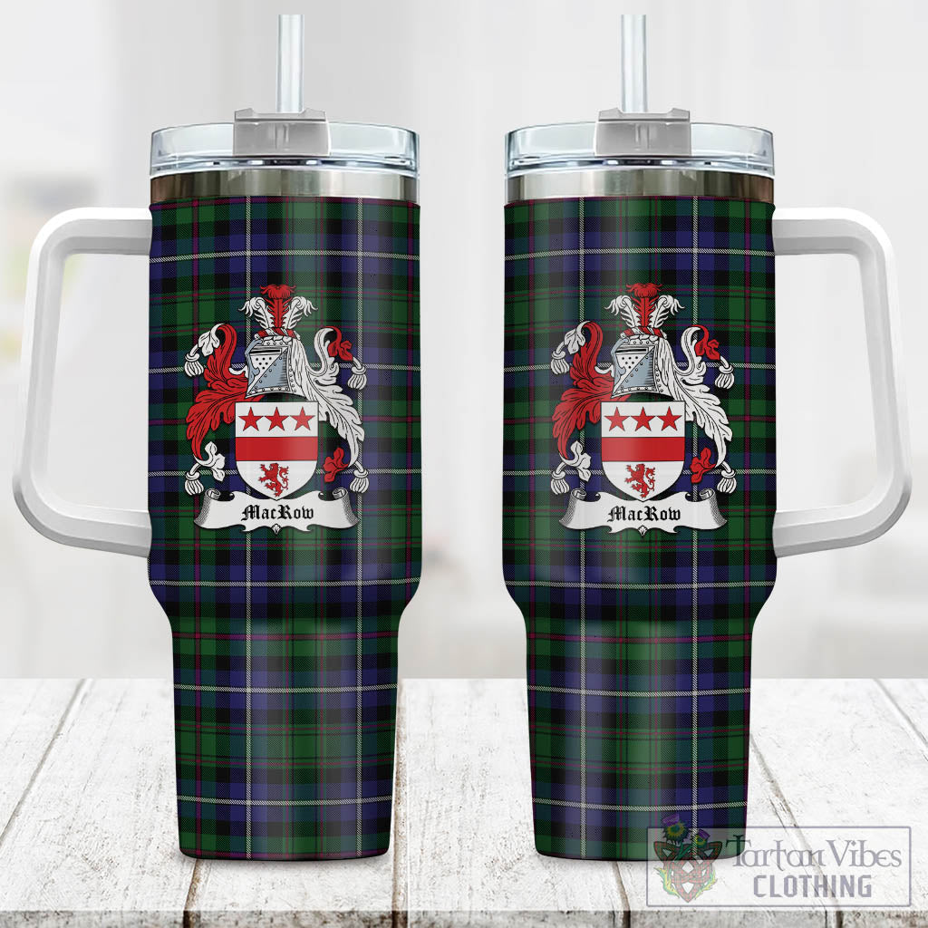 MacRow Hunting Tartan Tumbler with Handle with Family Crest One Size 40 OZ - Tartan Vibes Clothing